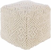 Handwoven Cream Mesudiye Pouf in Transitional Style - $3,458.53 MXN