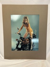 Vintage 60&#39;s Sexy Blonde Woman Model On Honda Motorcycle Matted  20&quot; x 16&quot; - $19.99