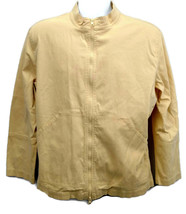 Chicos Corduroy Jacket Coat Women Size 3 XL Pale Yellow Side Vents Zip S... - $14.84
