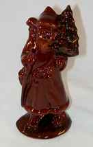 1988 Foltz Glazed Redware Santa Clause Carrying Christmas Tree and Gift ... - $160.00