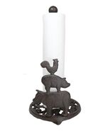 Cast Iron Rustic Farm Barn Animals Rooster Pig Cow Kitchen Paper Towel H... - €29,21 EUR