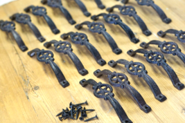 20 Cast Iron RUSTIC Drawer Pulls Handle Texas Star Fancy Western Cowboy ... - $52.99