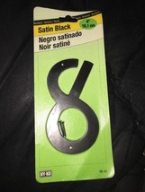 Hy-Ko BK-40/8 Zinc House Number 8 Sign, 4&quot;, Satin Black Finish - $5.92