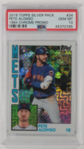 2019 Topps Silber Packung Pete Alonso 1984 Chrom Promo #24 PSA 10 Edelst... - £118.42 GBP