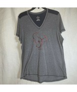 Majestic NFL Houston Texans Gray V-Neck Short Sleeve Shirt Top sz XL - £7.43 GBP