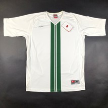 NEW Nike T Shirt Youth Boys XL (18-20) White Green Striped V Neck Dri Fit Dry - £11.03 GBP