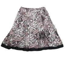 Dressbarn Dress/Career Pleated Skirt ~ Sz 4 ~ Brown &amp; Pink ~ Lined ~ Knee Length - £10.62 GBP