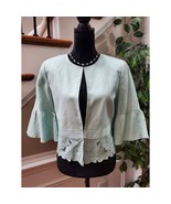 Jessica Howard Women&#39;s Blue Linen Long Sleeve Open Front Jacket Blazer S... - $544.82 MXN