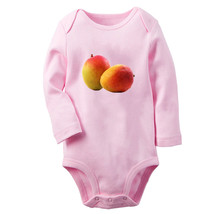 Babies Fruit Mango Pattern Romper Newborn Bodysuits Infant Jumpsuit Long Outfits - £8.75 GBP