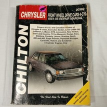 Chilton Repair Manual Guide 81-95 Chrysler Front Wheel Drive Cars 4-CYL 20382 - £4.24 GBP