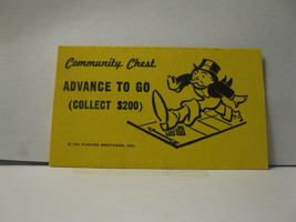 1985 Monopoly Board Game Piece: Advance To Go Community Chest Card - £0.59 GBP