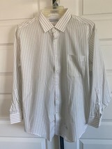 Enro 18 / 34 Big  Cotton Blend Poplin Spread Collar Dress Shirt White Multi - $17.81