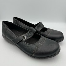 Clarks Bendables Black Leather Mary Jane Flats Comfort Shoes 9.5M  - $39.95