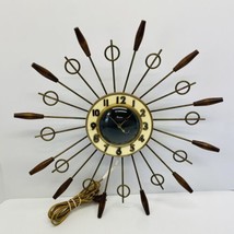 Vtg Mid Century Modern United Starburst Atomic Electric Wall Clock No. 7... - £109.49 GBP