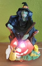 Byron Molds Vintage 1970s Halloween Witch Pumpkin Light Lamp Ceramic Mus... - $60.58