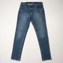 Hollister Men&#39;s Athletic Skinny Jeans 33 x 32 30 Distressed Epic Flex Blue Denim - £16.96 GBP