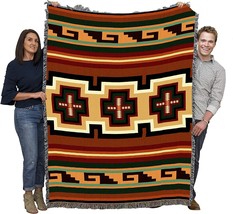 Hayat Blanket - Southwest Native American Inspired - Gift Tapestry Throw, 72x54 - £72.73 GBP