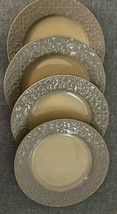 Wolfgang Puck Salad Plates (4) Stoneware Gray &amp; Beige Firm 8&quot; - $29.00