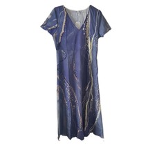 Made with Love Marble Print Short Sleeve V Neck Midi Dress - £11.45 GBP
