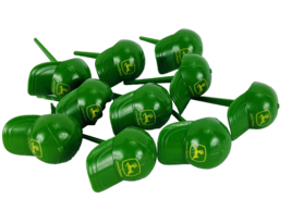 John Deere Green Ball Cap Cupcake Toppers 10 Pc Bakery Crafts Farm Decorations - £7.50 GBP