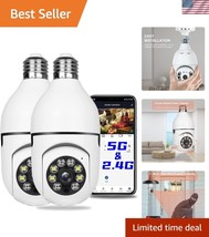 Wireless 2Pcs Light Bulb Security Cam - 1080P HD, Pan-Tilt Access Control - $784.64 MXN