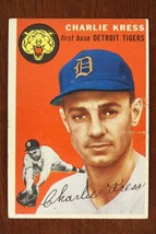 Vintage 1954 Baseball Card Topps #219 Charlie Kress Detroit Tigers First Base - $11.52