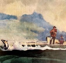 Fishing On The Chinook River Washington State Art Print 1949 Anglers DWS6A - $29.99