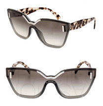 PRADA HIDE 16T PR16TS Silver Grey Sand Havana Translucent Shield Sunglasses - £152.53 GBP