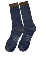 Dickies Men&#39;s Regenerated Cotton Blend Work Crew socks sz 6-12 Blue &amp; Brown 1 pr - £8.96 GBP