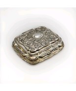 Victorian Silver Plated Elaborate Scroll Work Red Velvet Lined Jewelry B... - €49,57 EUR