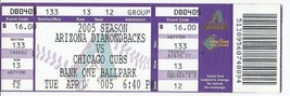 2005 Chicago Cubs @ Arizona Diamondbacks Full Unused ticket April 5th - £7.63 GBP
