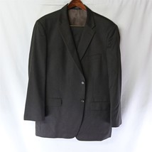 Jones New York 48L | 42x34 Chocolate Brown Flannel Wool 2Btn Suit Jacket Pants - £78.46 GBP