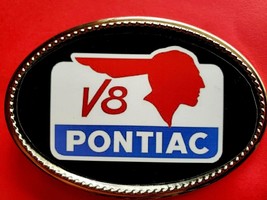 Pontiac V8 VTG Sign Epoxy Photo Buckle - £13.97 GBP