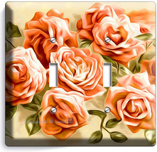 Beautiful Pink Roses Bouquet Double Light Switch Wall Plates Bedroom Home Decor - £10.36 GBP