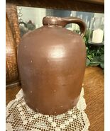 Antique Albany Slip Stoneware Jug 1 Gallon Brown  - $88.89 CAD