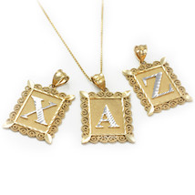 Gold Filigree Alphabet Letter Initial A-Z Personalized Charm Pendant (S/M/L) - £56.60 GBP+