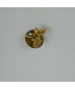 Angel With Wings Spread Gold Tone Enamel Religious Lapel Pin - $6.31
