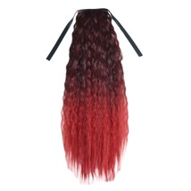Wavy Curly Wrap Around Ponytail Wig Extension Woman Drawstring Synthetic Hair Ex - £9.79 GBP