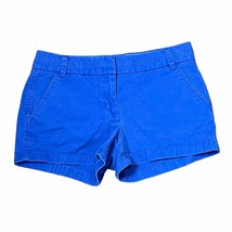 J.Crew Chino Flat Front Solid Blue Shorts Women Casual Mid-Rise Cotton S... - £15.50 GBP