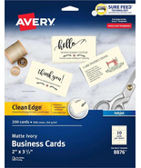 Lots of 2 Avery Clean Edge Printable Business Cards Sure Feed Technology... - €30,97 EUR