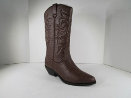 Soda Reno Brown Cowgirl Boot Western Style Leatherette US Women&#39;s Sz 6.5... - £30.42 GBP