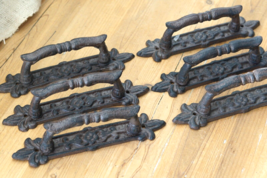 6 Cast Iron Antique Style Barn Handles Gate Pull Shed Door Handles Pulls... - £33.37 GBP