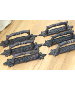 6 Cast Iron Antique Style Barn Handles Gate Pull Shed Door Handles Pulls... - £33.01 GBP