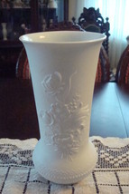 Kaiser -Alka Kunst- Germany bisque vase qith relief flowers, gorgeous, m... - $54.45