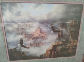Home Interiors Soaring Eagles Over The Grand Canyon Framed Print Reichard 22x26 - £37.22 GBP