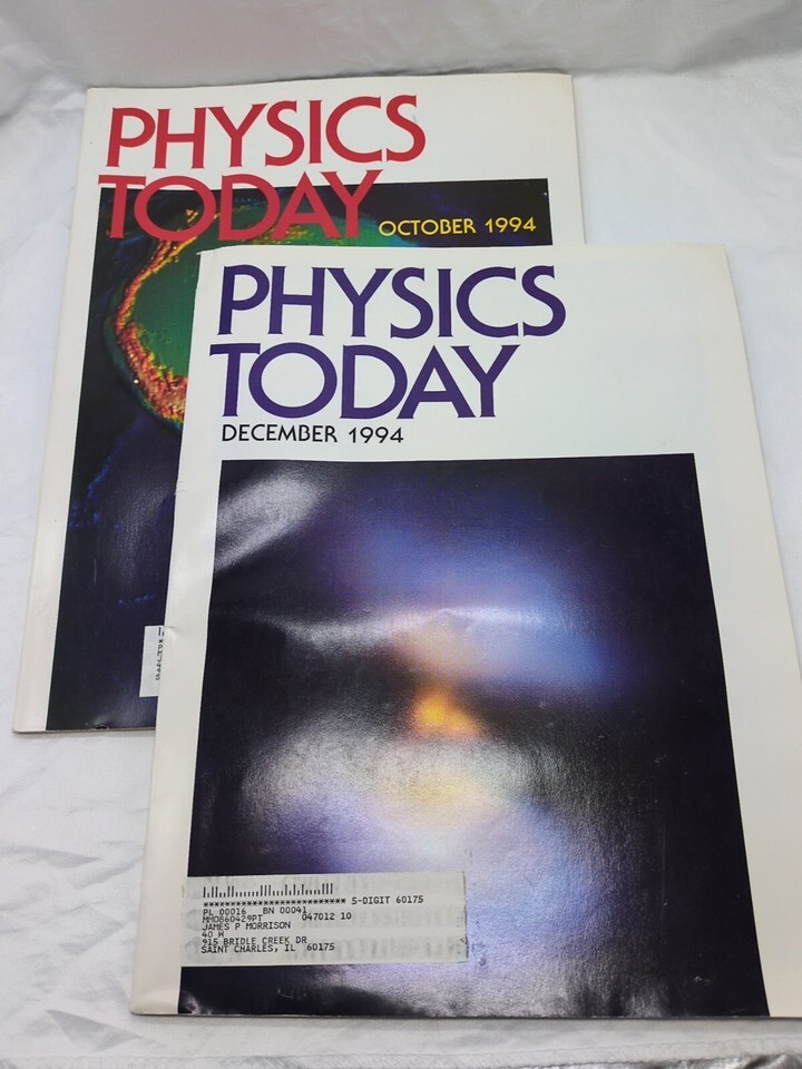(2) Physics Today October 1994 December 1994 Magazines - $13.85