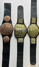 WWF WWE Smackdown Tag Team Champions Kids Replica Title Belt 2003 Jakks Lot Of 3 - £47.47 GBP