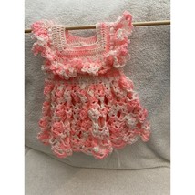 Vintage Pink And White Crocheted Baby Angel Wing Dress - $368.13 MXN