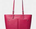 New Michael Kors Jet Set Travel Medium Double Pocket Tote Dark Raspberry - $102.21