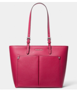 New Michael Kors Jet Set Travel Medium Double Pocket Tote Dark Raspberry - $1,901.46 MXN